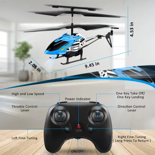 Miniatura 6 de Dolanus Helicópteros RC - Juguetes de helicóptero de control remoto: despegue/aterrizaje con una tecla, retención automática de altitud, luz LED