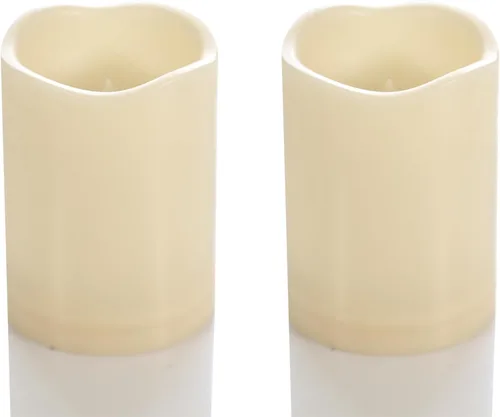 Miniatura 33 de 4 velas LED escalonadas sin flama, de pilas, impermeables, para exteriores, con temporizador, luz nocturna parpadeante de resina plástica