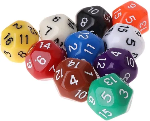 Miniatura 2 de Juego de 10 dados poliédricos D16 para Calabozos y Dragones de 16 caras