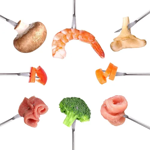 Miniatura 3 de 12 tenedores de fondue de acero inoxidable de 9.5 pulgadas con mango resistente al calor, palitos de fondue para olla de queso, carne asada