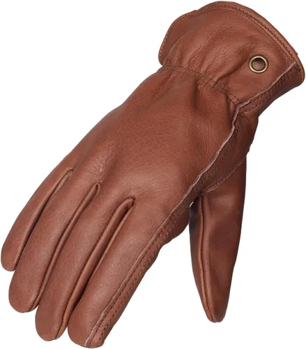 Miniatura 6 de Guantes de trabajo de cuero de vaca marrón retro para construcción, jardinería y trabajo en el jardín con palma reforzada para hombres y mujeres