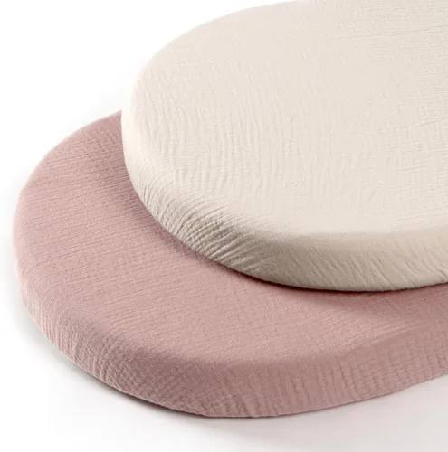 Miniatura 10 de lulumoon Sábanas de muselina para moisés para bebé: sábanas ajustables suaves para moisés de cabecera para niños y niñas Oliva y Crema