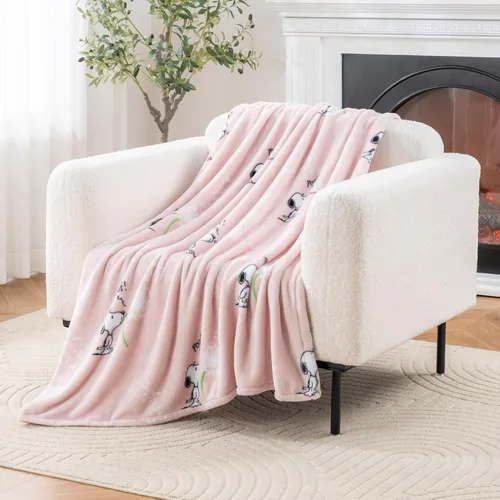 Miniatura 12 de Berkshire Blanket Peanuts® VelvetLoft® Manta de Felpa con el Tierno Personaje Snoopy, Peanuts Snoopy Everyday Buffalo Plaid Navy Tonal, Manta 55