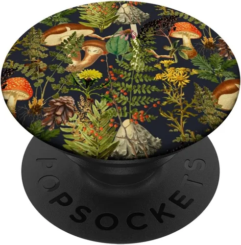 Miniatura 7 de Escena del bosque de hongos, bayas de saúco, hongos naturales PopSockets PopGrip: agarre intercambiable para teléfonos y tabletas PopSockets MagSafe