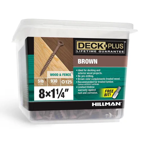 Miniatura 34 de Deck Plus Tornillos para Madera Exterior y Cercas con Revestimiento Epoxi de 2-1/2 Pulgadas #10 x 2-1/2" Torx/Star Drive Incluido Rosca Gruesa, Verde