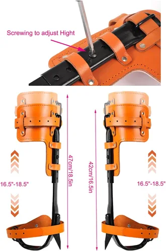 Miniatura 4 de Tree Climbing Spikes, Tree Climbing Gear with Non-Slip Pedal, Adjustable Tree Climbing Tool Set Naranja