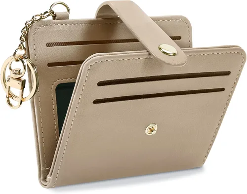 Miniatura 26 de Airkit Billeteras pequeñas para mujer, con bloqueo RFID, de cuero, con ventana de identificación, carteras para tarjetas para mujer, con monedero