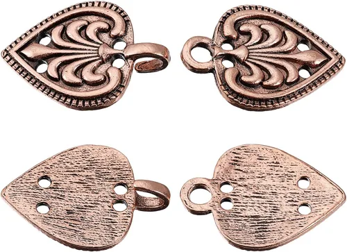 Miniatura 3 de uxcell Cierre de capa, coser ganchos y ojos vintage con cierre de capa, suéter chal cárdigan cuello cierres botones Cobre