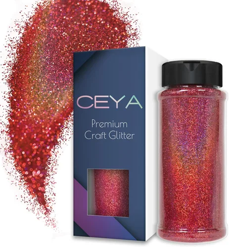 Miniatura 25 de Ceya 110g/ 3.8oz Polvo de Purpurina Holográfica Ultra Fina Láser Verde 1/128” 0.008” 0.2mm para Slime, Resina Epoxy, Manualidades, Vaso, Joyería