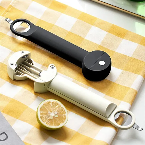 Miniatura 7 de Tornillo de tapa ajustable de acero inoxidable, abrebotellas retráctil multifuncional, abrelatas magnético, herramienta de cocina múltiple