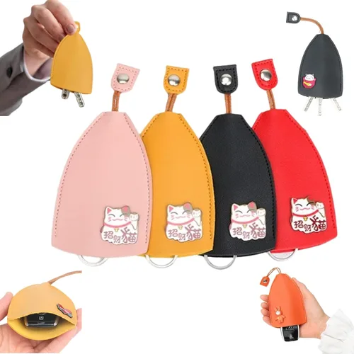 Miniatura 14 de RJDJ Bolso de la llave del cuero de la PU de las frutas lindas, creativo extraíble lindo caso de la llave del coche de la gran capacidad, bolso