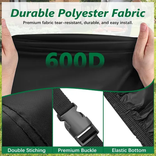 Miniatura 7 de Himal Outdoors Funda para cortacésped de giro cero, poliéster Oxford 600D resistente, protección UV, ajuste universal con cordón y bolsa