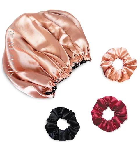 Miniatura 15 de Silvr Bear Paquete de 6 coleteros de satén de lujo, color negro, suaves, grandes para mujeres y niñas, bandas para el cabello grueso y rizado