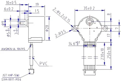 Miniatura 6 de 28BYJ-48 5V Motor paso a paso de engranajes 4 fases + placa de controlador ULN2003 para kit de bricolaje (tamaño : 28BYJ 48)