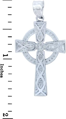 Miniatura 2 de Colgante de cruz Trinity de plata de ley 925, Plata esterlina, No es una piedra preciosa