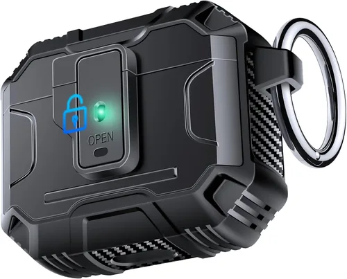 Miniatura 22 de Amoured AutoPOP - Funda para AirPods Pro de 1ª generación con cerradura y llavero, protección resistente de 360° y mecanismo de apertura de 1 clic