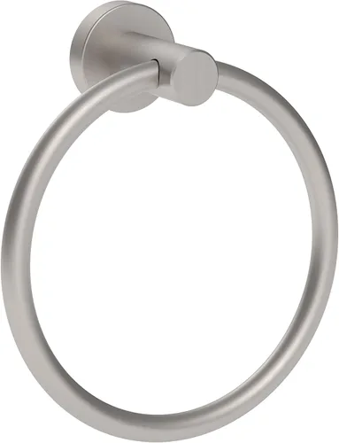RARXTR Toallero de níquel cepillado, soporte para toallas de mano para baño, cocina, base redondeada moderna, montaje en pared, acero inoxidable