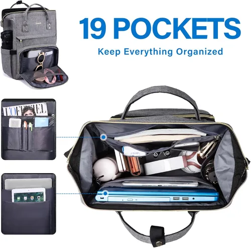 Miniatura 2 de LOVEVOOK - Mochila para laptop para mujer de 15.6 pulgadas, mochila de trabajo para mujer para profesoras y enfermeras, mochila para computadora