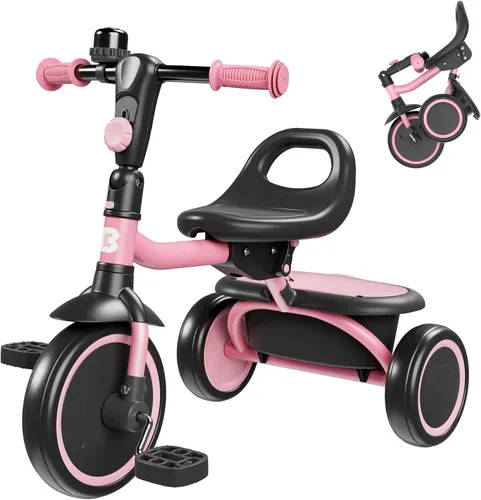 Miniatura 15 de besrey Triciclo para niños pequeños con campana, triciclo para niños de 18 meses a 5 años, triciclo para niños, bicicleta para niños de 1.5 a 5