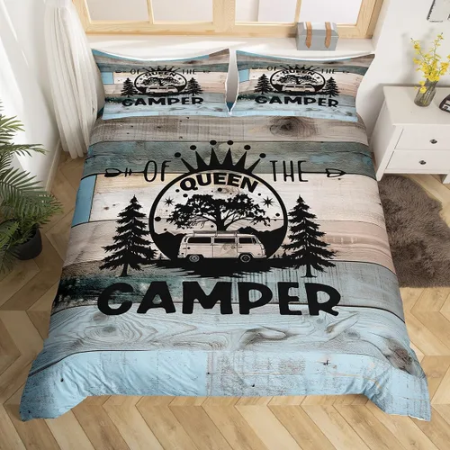 Miniatura 37 de Erosebridal Lake House Twin Bed Set for Boys Girls Kids, Blue and Beige Lakehouse 2Pcs Duvet Cover with Zipper, Rustic Farmhouse Bedding Sets