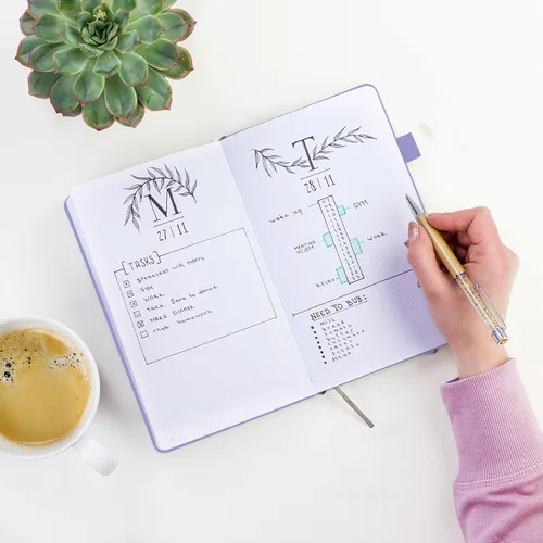 Miniatura 6 de Clever Fox Cuaderno con puntos, diario con páginas numeradas A5 5 x 8.25 pulgadas Lavanda