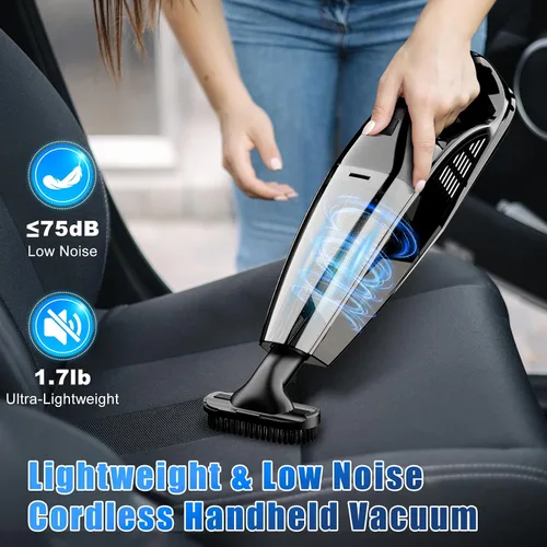 Miniatura 4 de Upbooz Aspiradora de Mano Inalámbrica Recargable Portátil para Coche, Succión Potente de 7500Pa Aspiradora Mini de Mano, 670ML de Capacidad Ligera