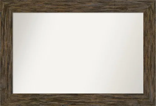 Miniatura 63 de Amanti Art Espejo personalizado, espejo de baño marrón Fencepost, espejo de pared o espejo de tocador de baño sobre el fregadero (27 x 27 pulgadas)