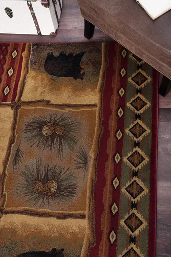 Miniatura 9 de Sierra Bear - Alfombras pequeñas de 4 x 6 pies para dormitorio, sala de estar y comedor, estilo casa de campo, estilo rústico, para interiores