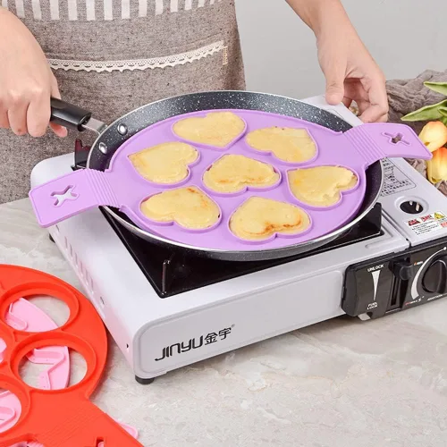 Miniatura 4 de Moldes antiadherentes para panqueques, molde de silicona para huevos fritos, reutilizable, para hacer panqueques, anillo de huevo, herramientas