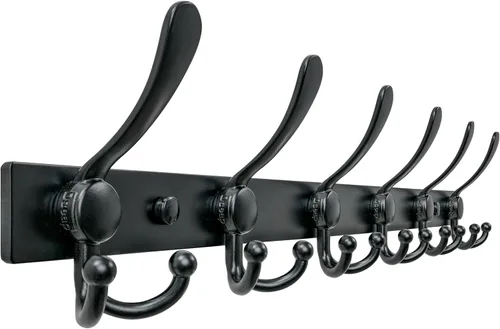 Miniatura 33 de Dseap - Perchero para montaje en pared, base resistente calibre 12 vs Flimsy de 0.039 pulgadas, ganchos sólidos antidesgarros, montaje en perno