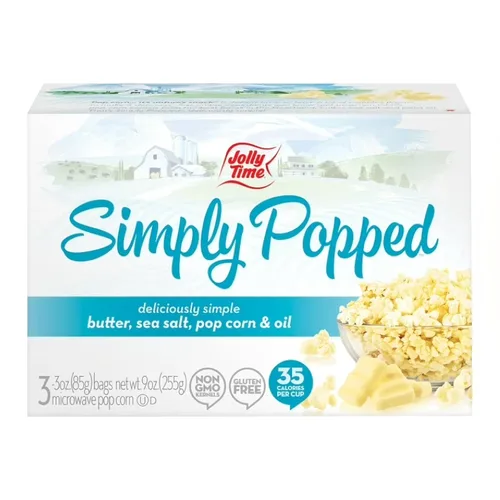 Miniatura 11 de JOLLY TIME Simply Popped Palomitas de maíz naturales para microondas, aceite de palma y granos de maíz pop sin OMG