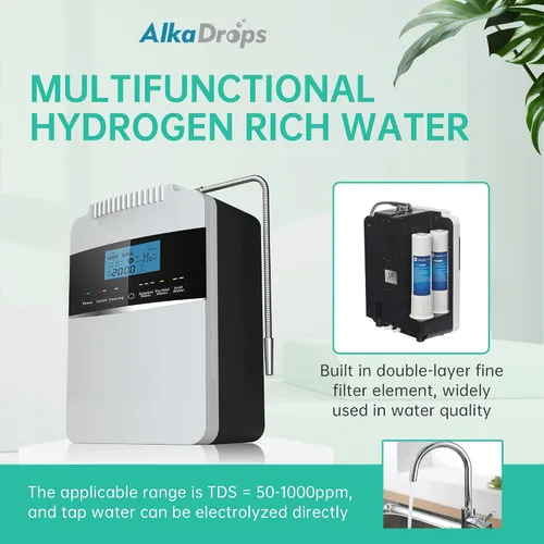 Miniatura 5 de Máquina purificadora de agua ionizador de agua ORP+500 a -800 PH 2.5-11.2 Ácido alcalino Agua El mejor sistema de filtración de agua alcalina