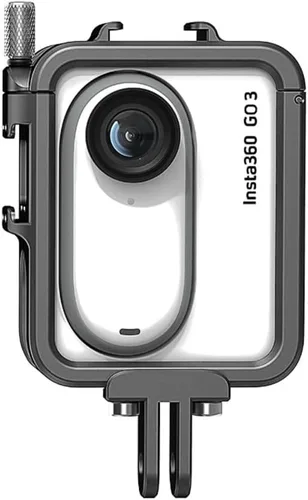Miniatura 2 de Jaula de Marco de Aluminio con Funda de Silicona para Lente y Protector de Pantalla para Insta360 GO 3, Estuche Protector Duradero de Metal