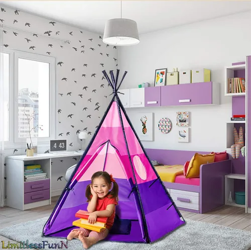 Miniatura 4 de Tipi Tienda de Juegos para Niños Incluye Luces de Estrellas y Estuche de Transporte Casa de Juegos Interior para Niños, Niños Pequeños, 42" P x