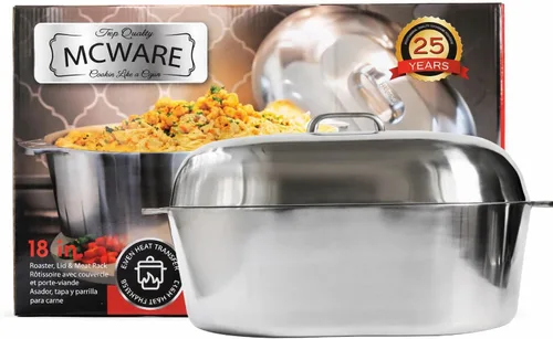 Miniatura 2 de Asador ovalado de aluminio de 18 pulgadas, McWare by Cajun Classic Cookware