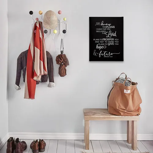 Miniatura 2 de PHAMTE Jeremías 29 11 - Arte de pared de Jeremías cristiano 29:11 For I Know The Plans I Have For You, arte de pared, versículo bíblico con texto