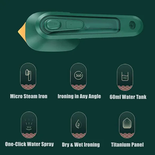 Miniatura 7 de Máquina de planchar colgante portátil, plancha eléctrica de mano, mini vaporizador de ropa de vapor plegado para viajes en el hogar y negocios