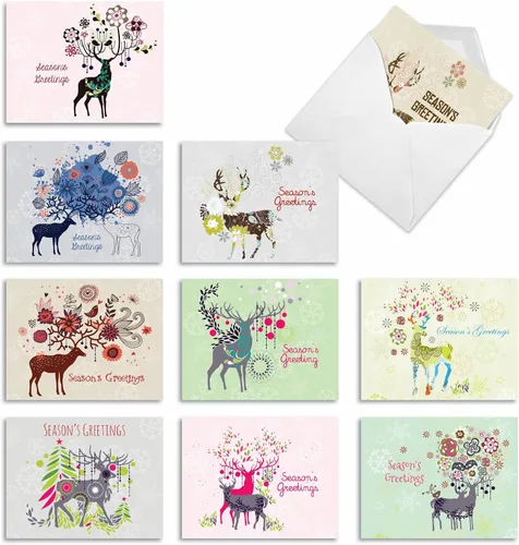 Miniatura 12 de The Best Card Company - 10 tarjetas navideñas de felicitación con sobres - Tarjetas festivas y divertidas surtidas para las vacaciones
