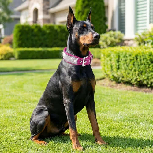 Miniatura 8 de Collar para perro con diamantes de imitación, deslumbrante y brillante ante suave, collar de perro grande reflectante con cristales para perros Negro