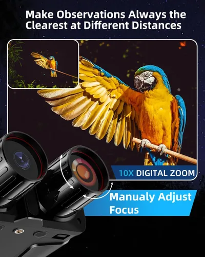 Miniatura 4 de Gafas de visión nocturna 5K 96MP Binoculares de visión nocturna con pantalla LCD de 4 pulgadas y zoom 10X con infrarrojos, batería recargable