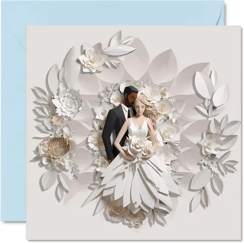 Stuff4 Tarjetas de boda para parejas – Mejor día – Felicitaciones feliz regalos de compromiso, felicitaciones bien hechas, tarjetas de felicitación