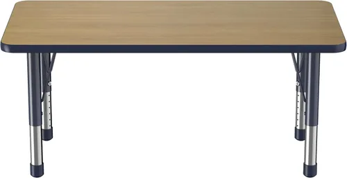 Miniatura 32 de FDP - Mesa rectangular para actividades escolares y aulas (24 x 36 pulgadas), patas gruesas para niños pequeños, altura ajustable de 15 a 24