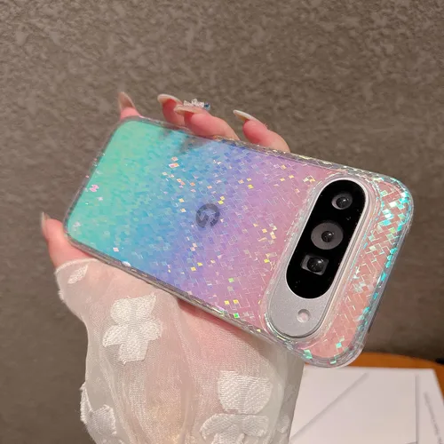 Miniatura 14 de Magnética para Google Pixel 8 Funda para Mujeres, [Efecto Holográfico Iridiscente que Cambia de Color] Funda Protectora de Teléfono Mate de Moda