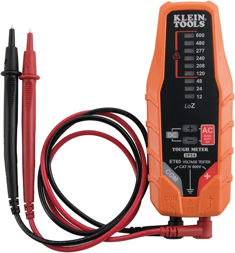 Klein Tools ET60 - Voltímetro, Prueba CA / CC y Baja Tensión, Sin Necesidad de Baterías