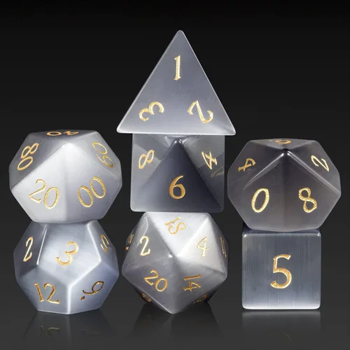 Miniatura 10 de Juego de dados Aagte D&D DNDND Un juego completo de dados de piedra DND con estuche de regalo magnífico para juego de mesa Dungeons and Dragons