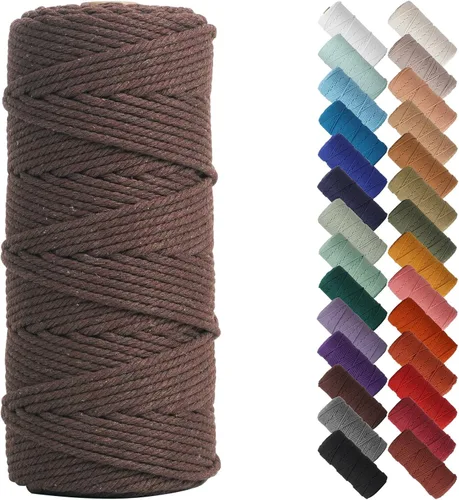 Miniatura 48 de NOANTA - Cuerda de macramé color beige natural, 1/8 pulgadas (3 mm) x 109 yardas (100 metros), cuerda de algodón colorido para colgar en la pared