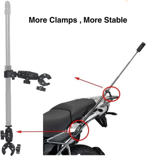 Miniatura 2 de Kit de montaje de motocicleta para Insta360 One X3 X2 ONE RS- Kit de montaje de manillar de doble abrazaderas para barra de extensión 3ª persona Shot