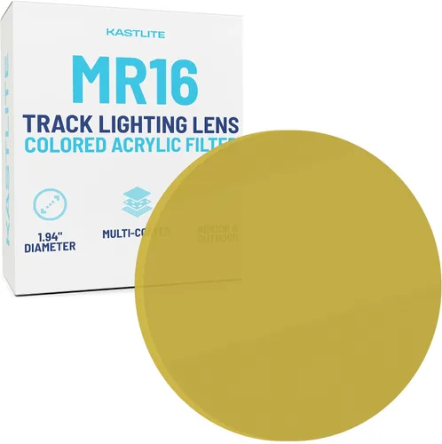 Miniatura 15 de KastLite Filtro de Cabeza de Luz de Riel de Halo Ámbar – Lente de Bombilla Acrílica MR11 WAC – Cubierta de Repuesto para Accesorios de Techo, Focos