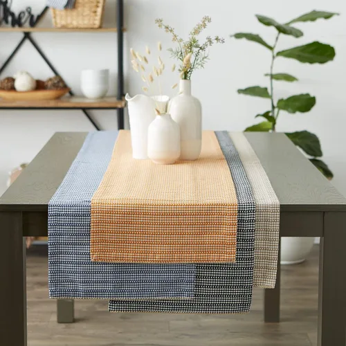 Miniatura 7 de DII Farmhouse Gingham, colección de mesa a cuadros, camino de mesa, 14x72, negro