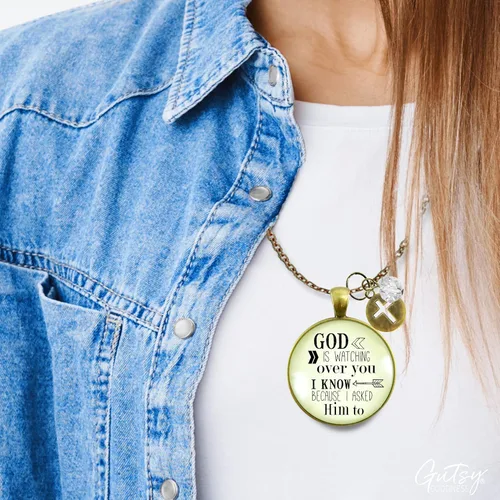 Miniatura 30 de Gutsy Goodness Faith He Cares - Collares hechos a mano con mensaje para mujer cristiana
